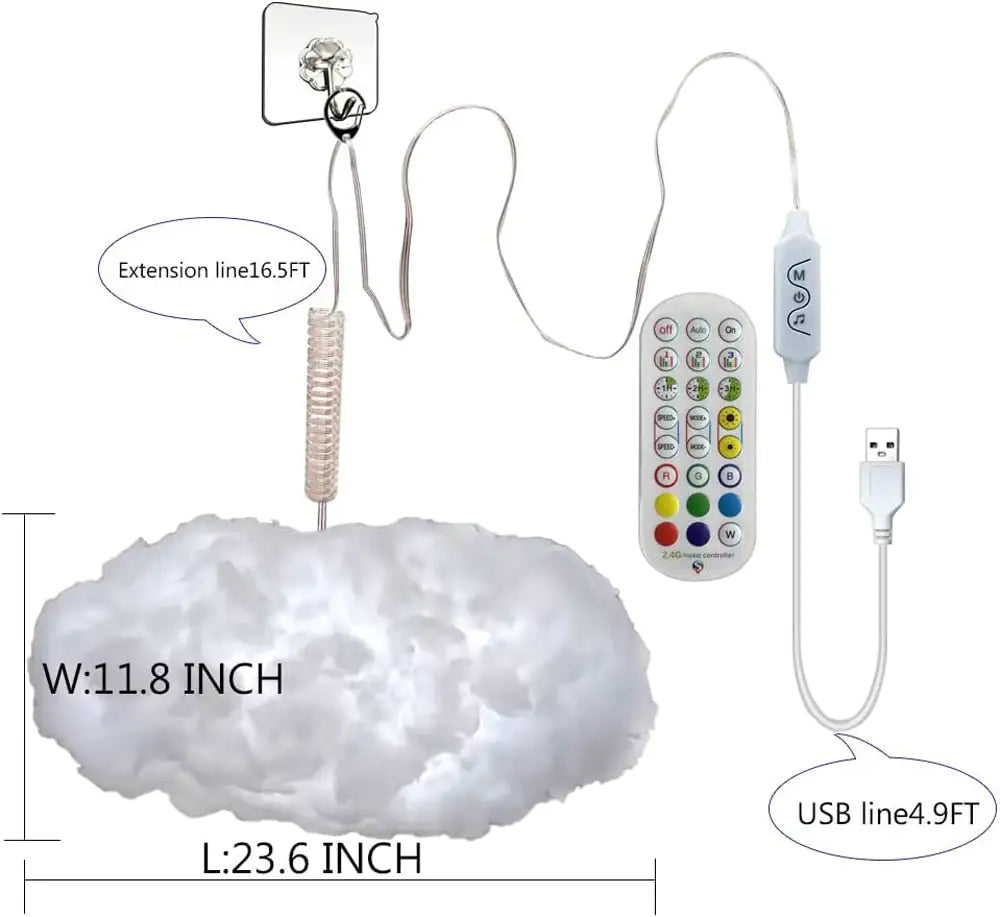 Aplicación de control remoto inteligente con luz de nube grande 3D